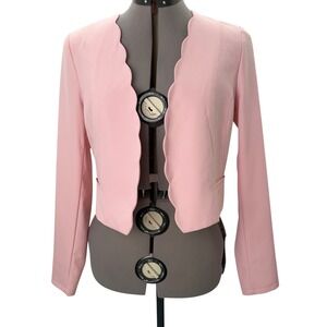 Love Tree Pink Blazer Scallop Edge Open Front Lightweight Coquette Girl Princess
